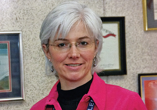 Color head-and-shoulders portrait of Principal Phillips from our 2005 to 2006 yearbook. 