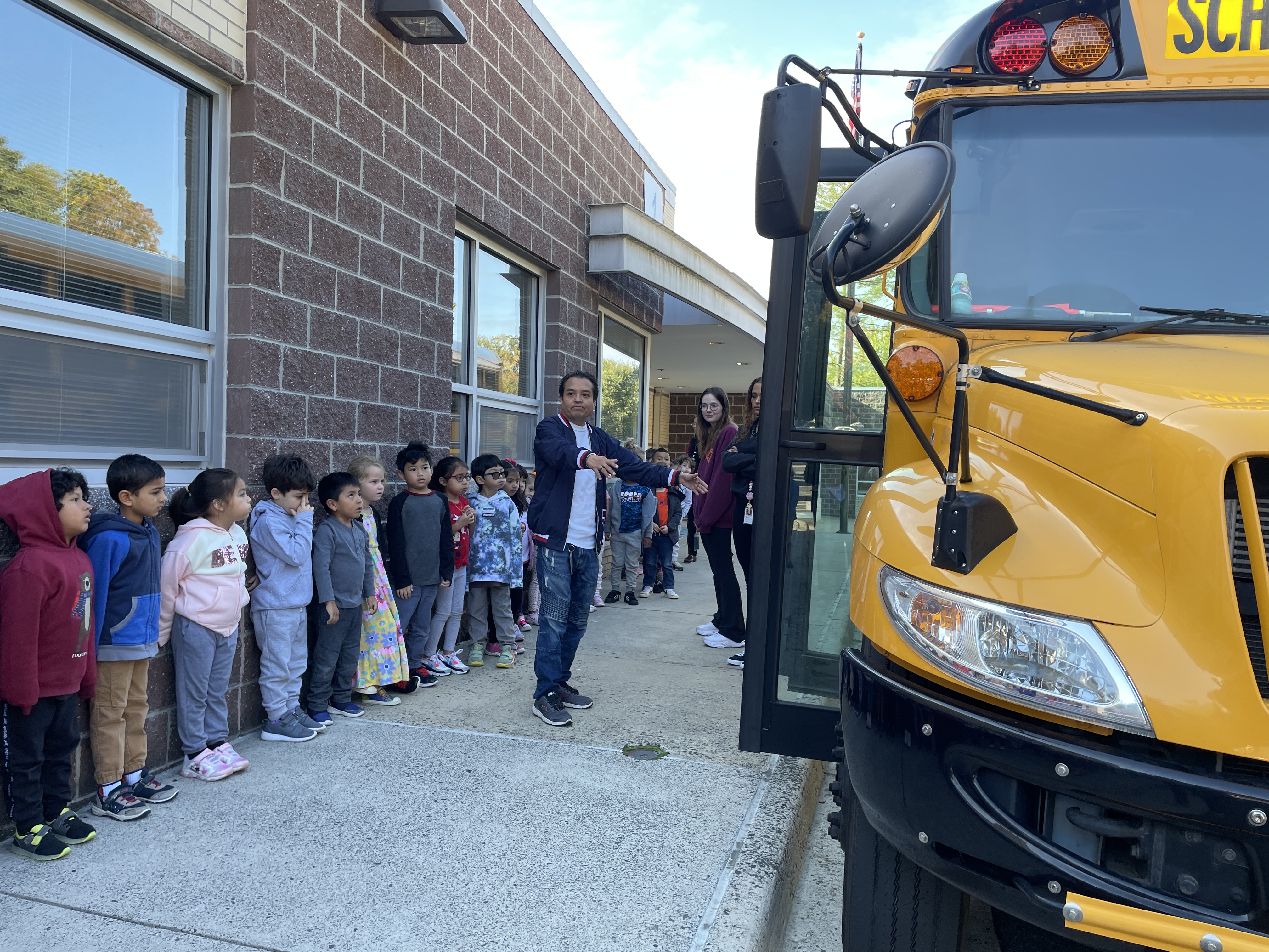 FCPS Transportation teaches students about bus safety.